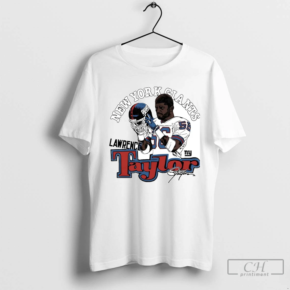 Lawrence Taylor Caricature Signature New York Giants