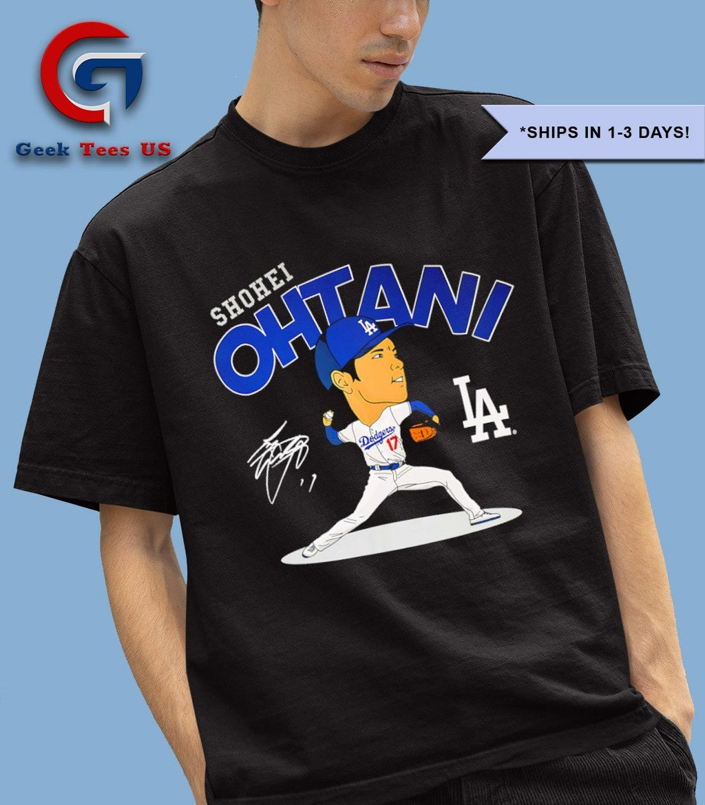 Los Angeles Dodgers baseball Shohei Ohtani player caricature signature shirt Unisex , , , Long Sleeve Tee