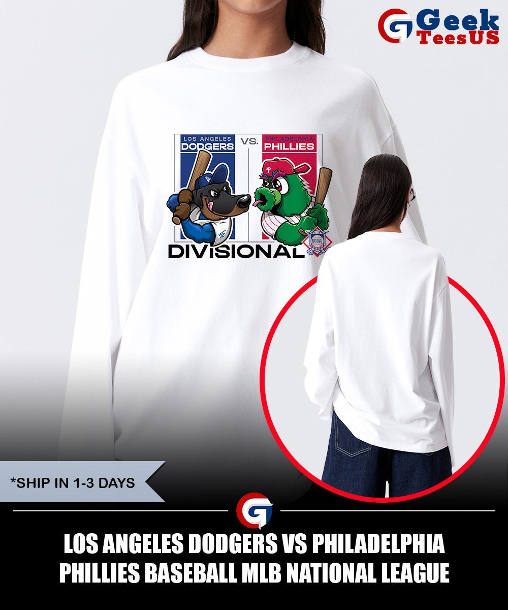 Los Angeles Dodgers vs Philadelphia Phillies baseball MLB National League Divisional American 2025 mascot shirt