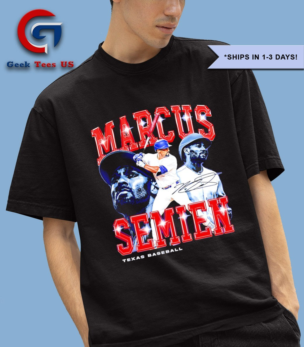 Marcus Semien Texas Rangers baseball flair signature retro shirt Unisex , , , Long Sleeve Tee