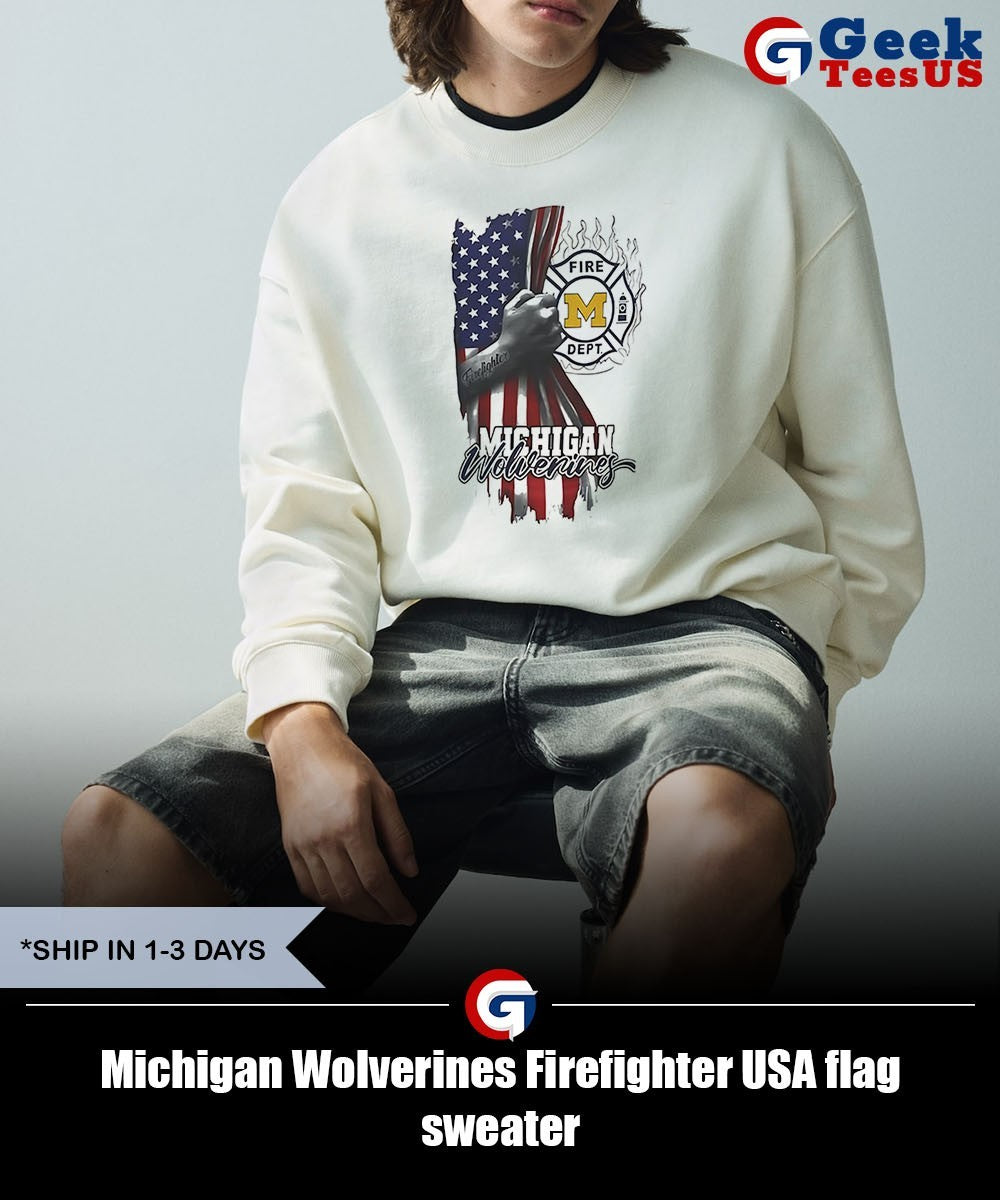 Michigan Wolverines Firefighter USA flag shirt Unisex , , , Long Sleeve Tee