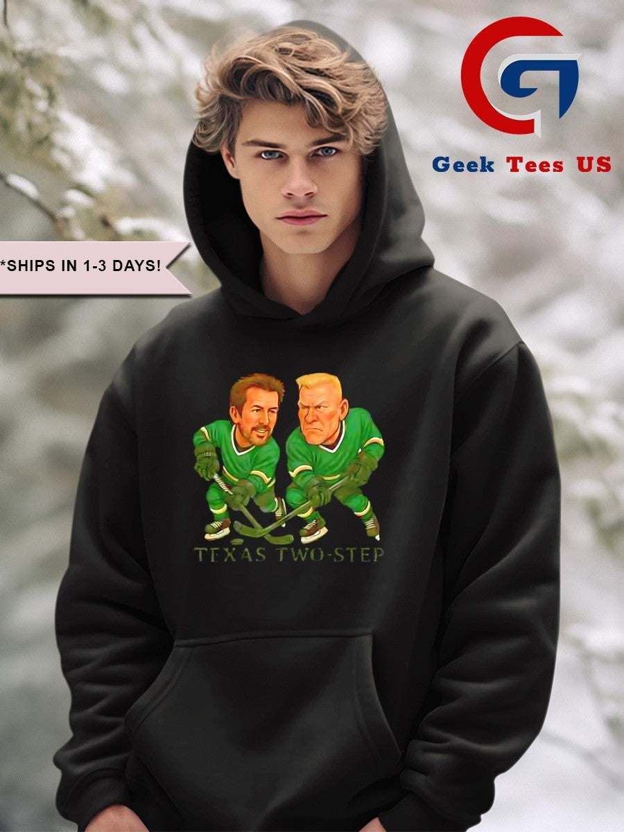 Mike Modano and Brett Hull Texas Two-step Hockey caricatures shirt Unisex , , , Long Sleeve Tee