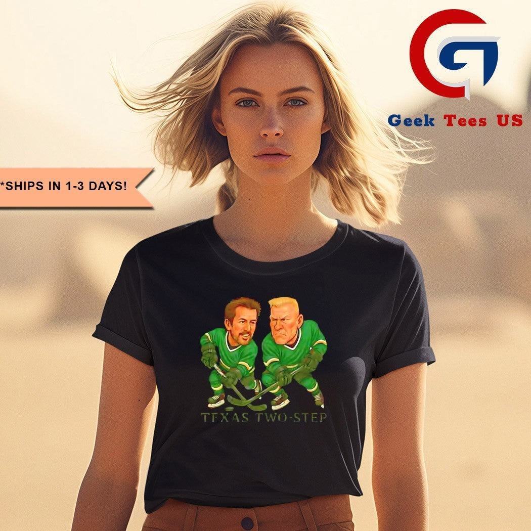 Mike Modano and Brett Hull Texas Two-step Hockey caricatures shirt Unisex , , , Long Sleeve Tee
