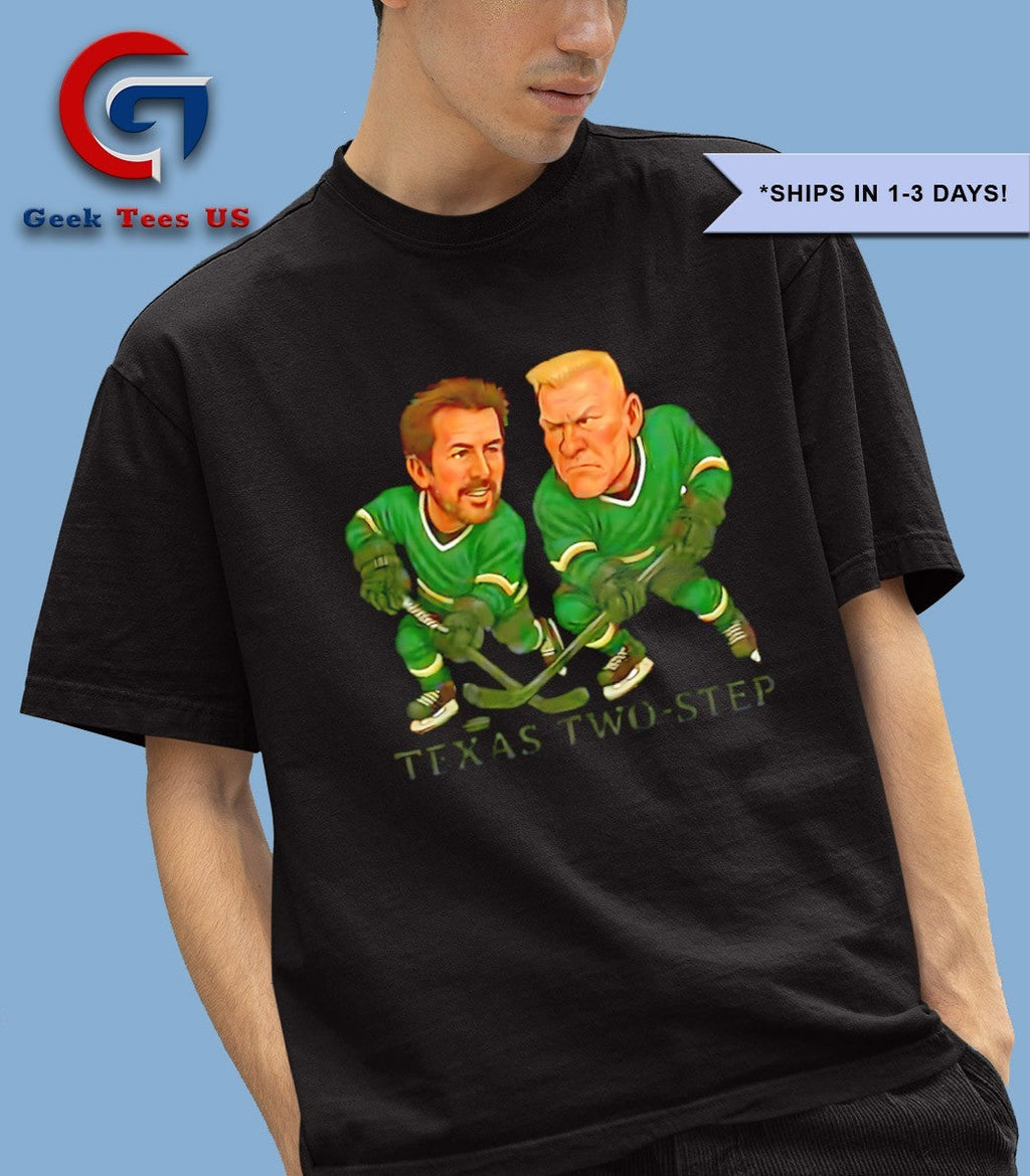 Mike Modano and Brett Hull Texas Two-step Hockey caricatures shirt Unisex , , , Long Sleeve Tee