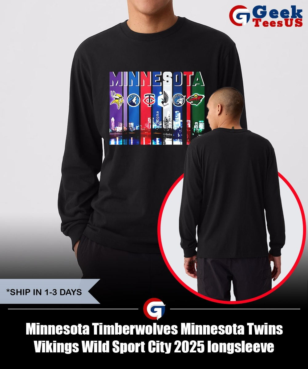 Minnesota Timberwolves Minnesota Twins Vikings Wild Sport City 2025 shirt Unisex , , , Long Sleeve Tee