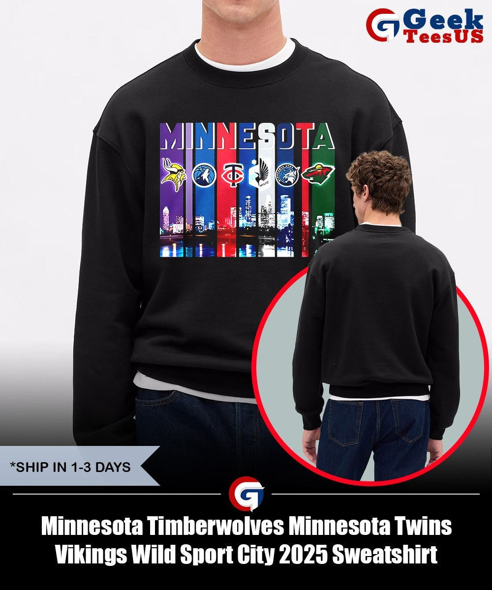 Minnesota Timberwolves Minnesota Twins Vikings Wild Sport City 2025 shirt Unisex , , , Long Sleeve Tee