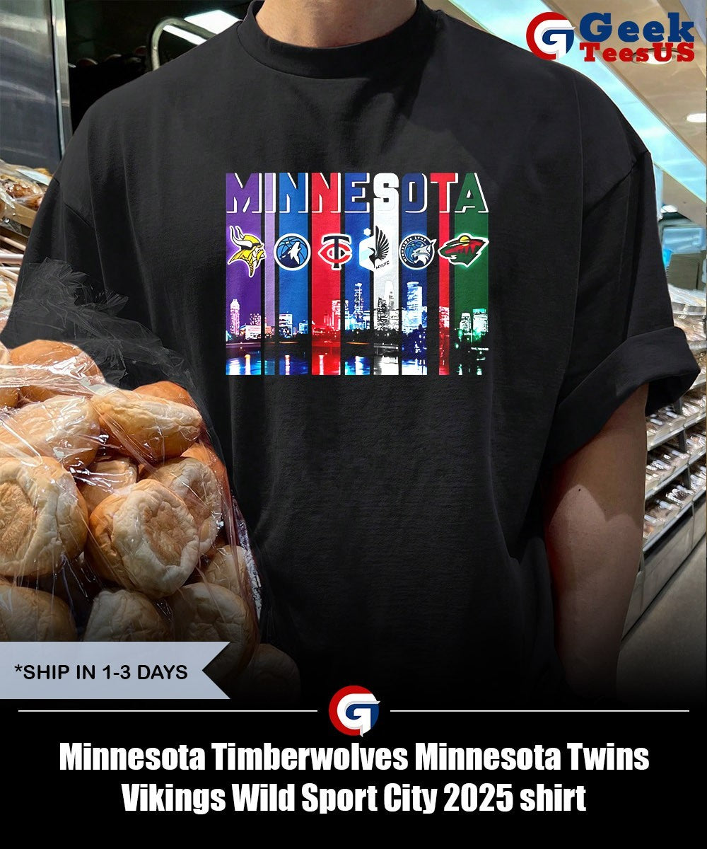 Minnesota Timberwolves Minnesota Twins Vikings Wild Sport City 2025 shirt Unisex , , , Long Sleeve Tee