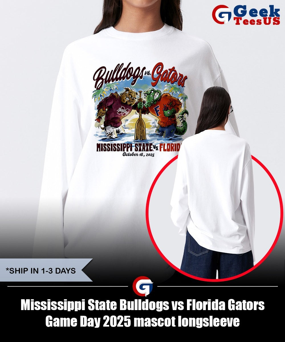 Mississippi State Bulldogs vs Florida Gators Game Day 2025 mascot shirt Unisex , , , Long Sleeve Tee