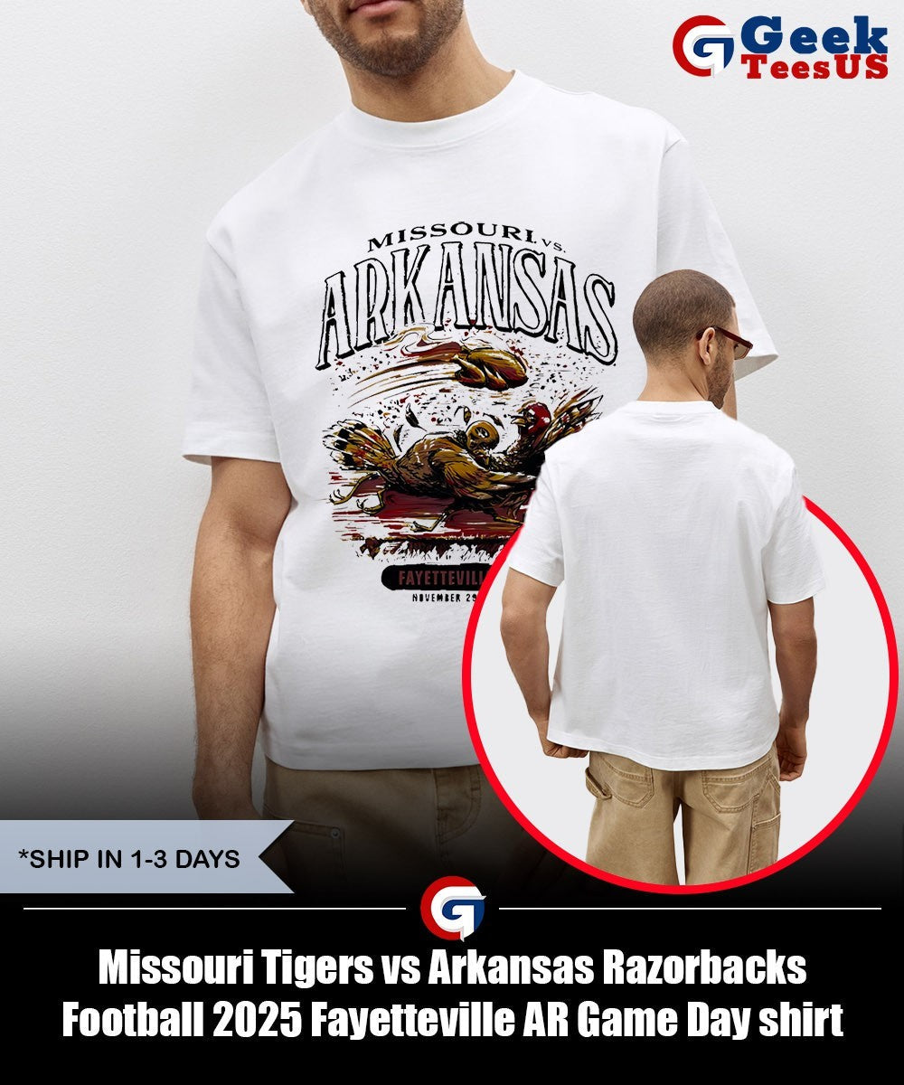 Missouri Tigers vs Arkansas Razorbacks Football 2025 Fayetteville AR Game Day shirt Unisex , , , Long Sleeve Tee