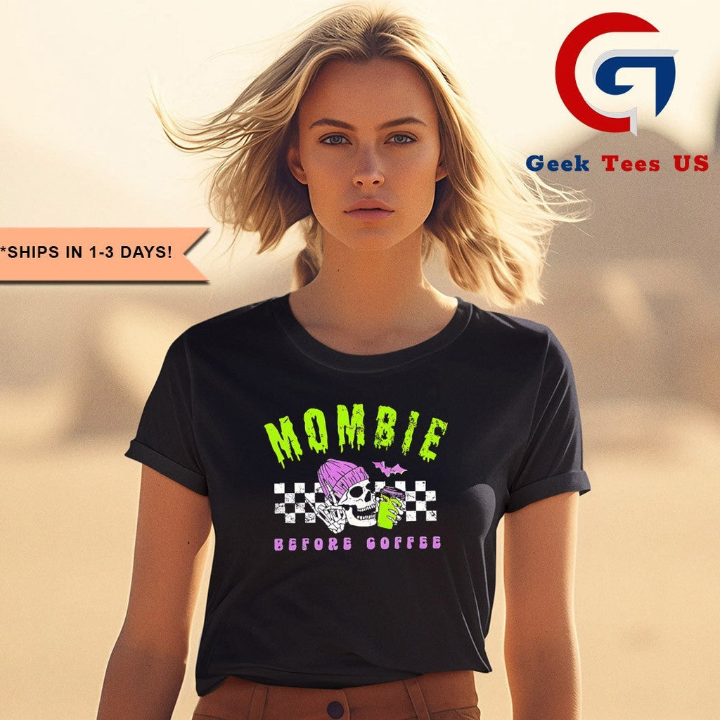 Mombie Before Coffee Spooky Mama Halloween 2025 shirt Unisex , , , Long Sleeve Tee