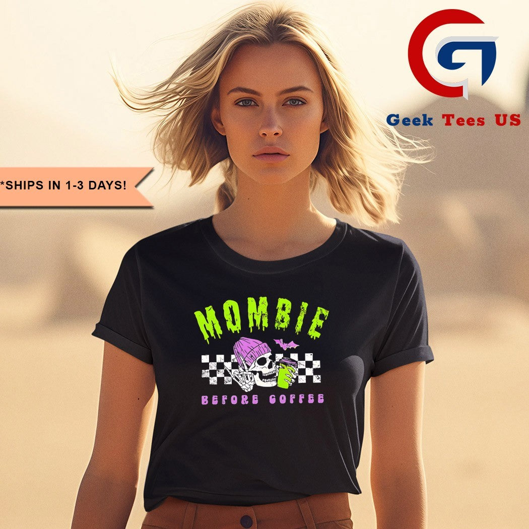 Mombie Before Coffee Spooky Mama Halloween 2025 shirt Unisex , , , Long Sleeve Tee