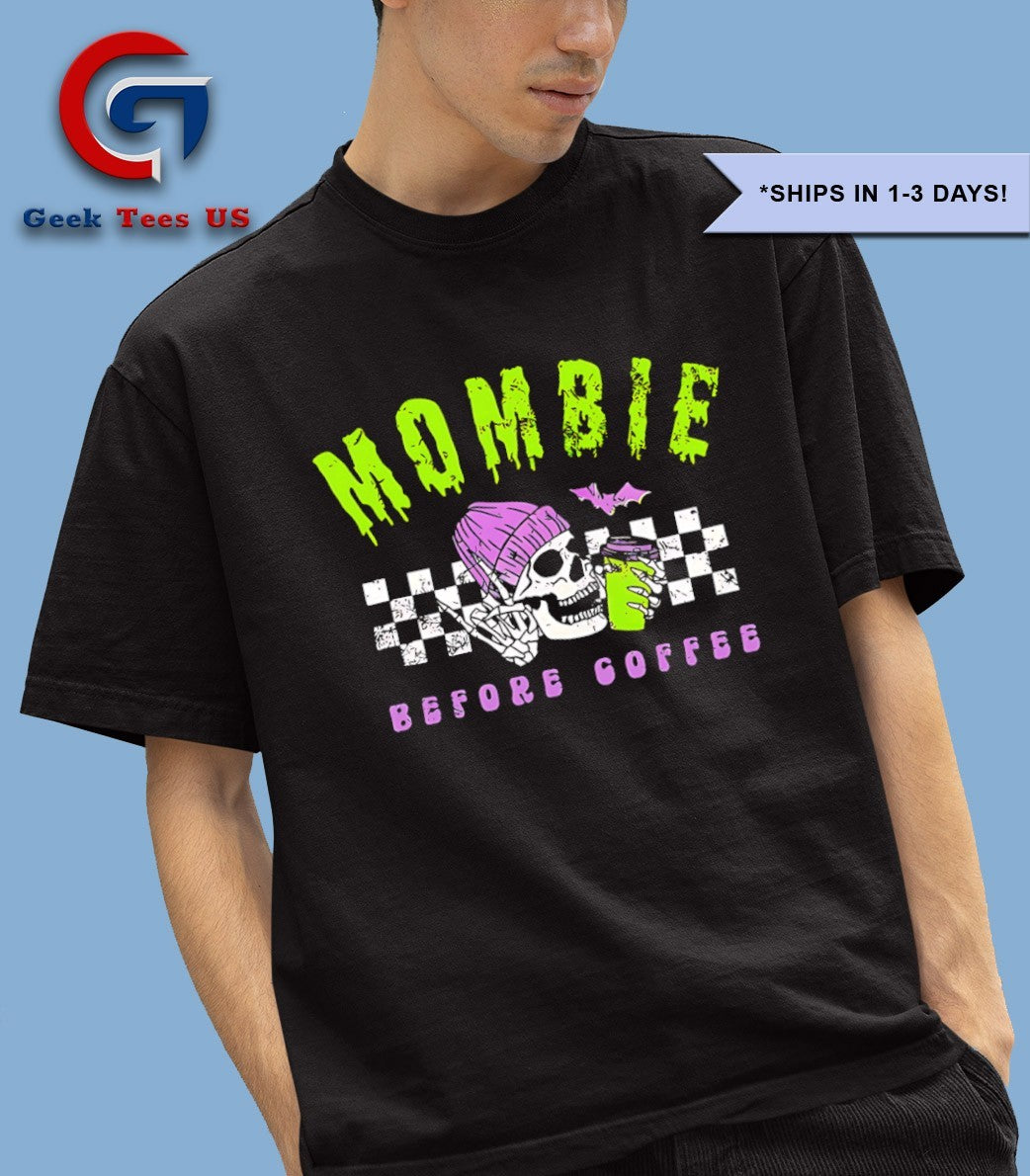 Mombie Before Coffee Spooky Mama Halloween 2025 shirt Unisex , , , Long Sleeve Tee