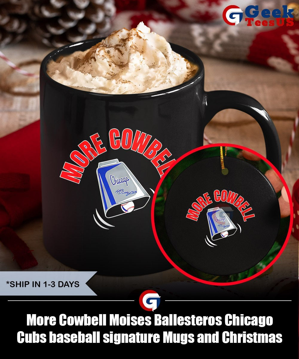 More Cowbell Moises Ballesteros Chicago Cubs baseball signature shirt Unisex , , , Long Sleeve Tee