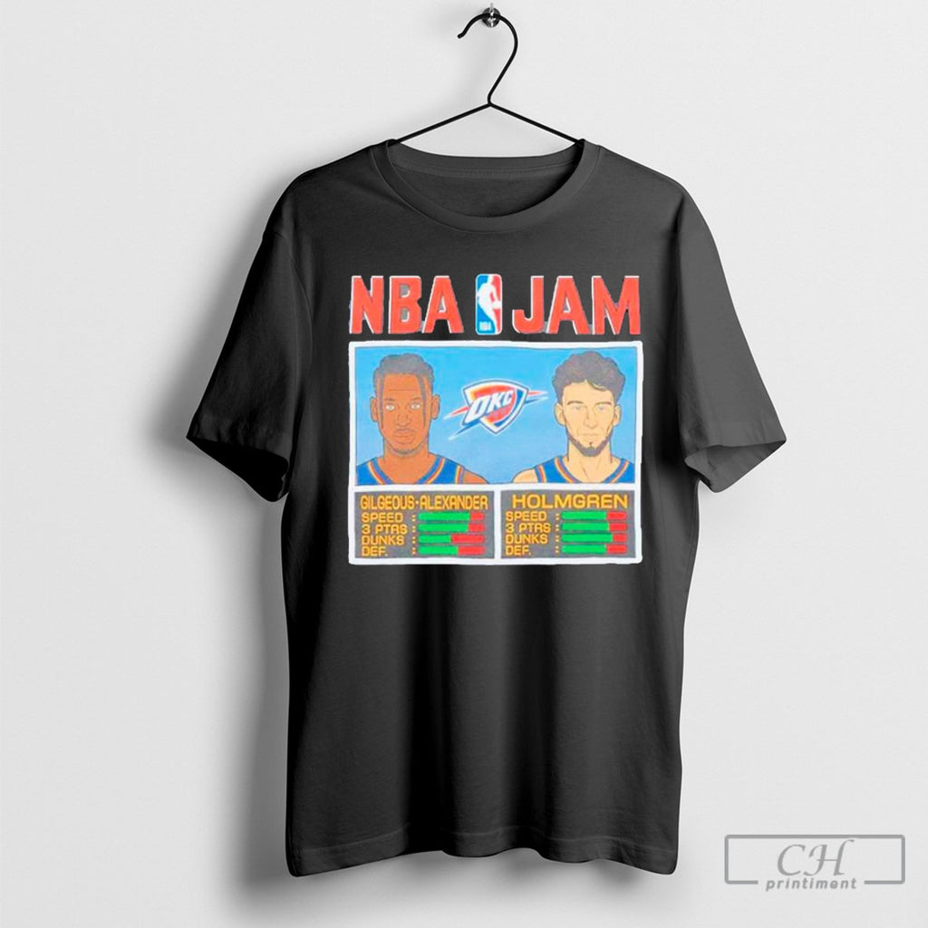 Nba Jam Oklahoma City Thunder Gilgeous Alexander And Holmgren T Shirts