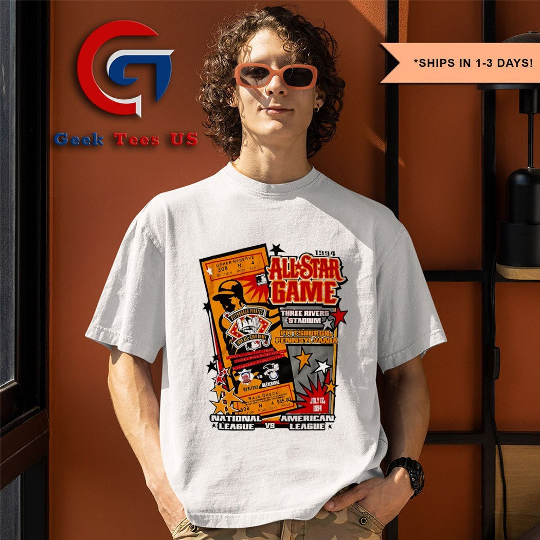 National League vs American League 1994 MLB All Star Game Pittsburgh Pirates Salem Sportswear vintage shirt