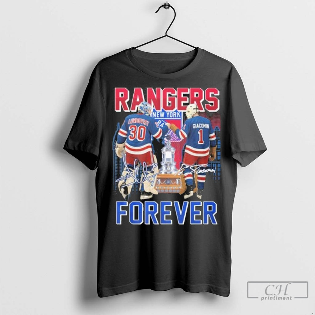 New York Rangers Forever Lundqvist X Giacomin Signatures T Shirt Jpg