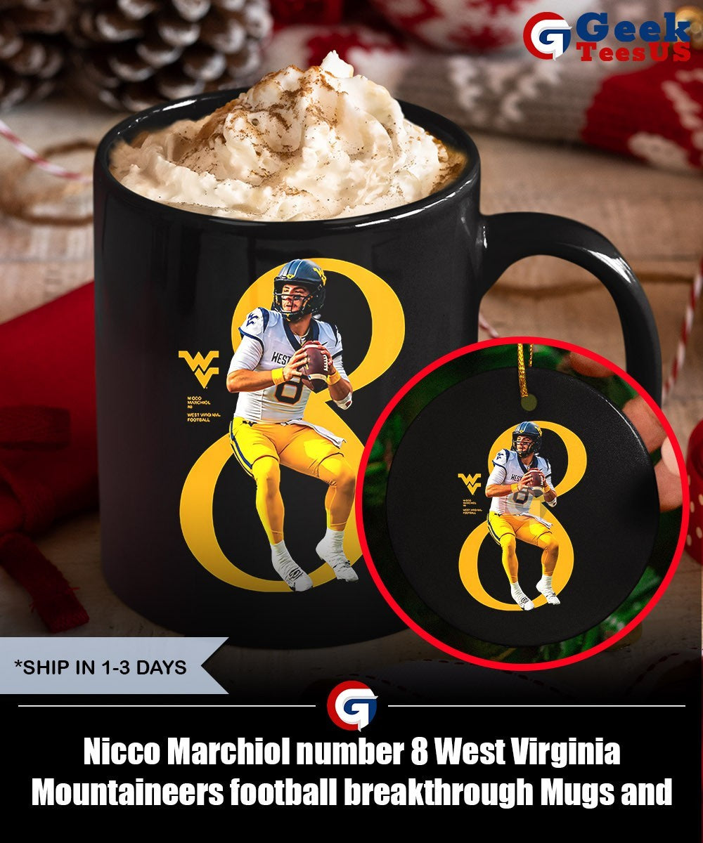 Nicco Marchiol number 8 West Virginia Mountaineers football breakthrough shirt Unisex , , , Long Sleeve Tee