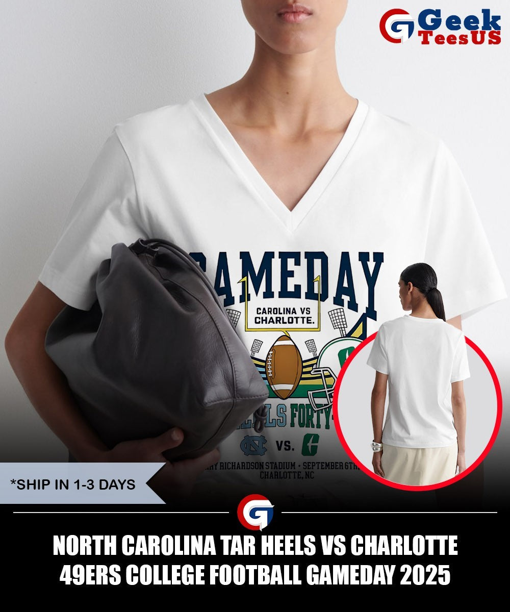 North Carolina Tar Heels vs Charlotte 49ers College Football Gameday 2025 helmet shirt Unisex , , , Long Sleeve Tee