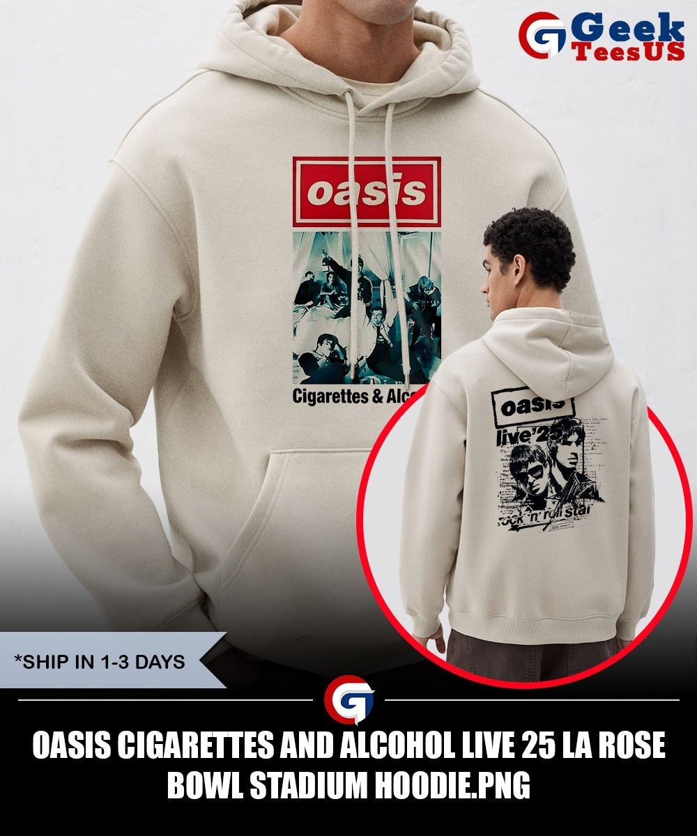 Oasis Cigarettes and Alcohol Live 25 La Rose Bowl Stadium shirt Unisex , , , Long Sleeve Tee