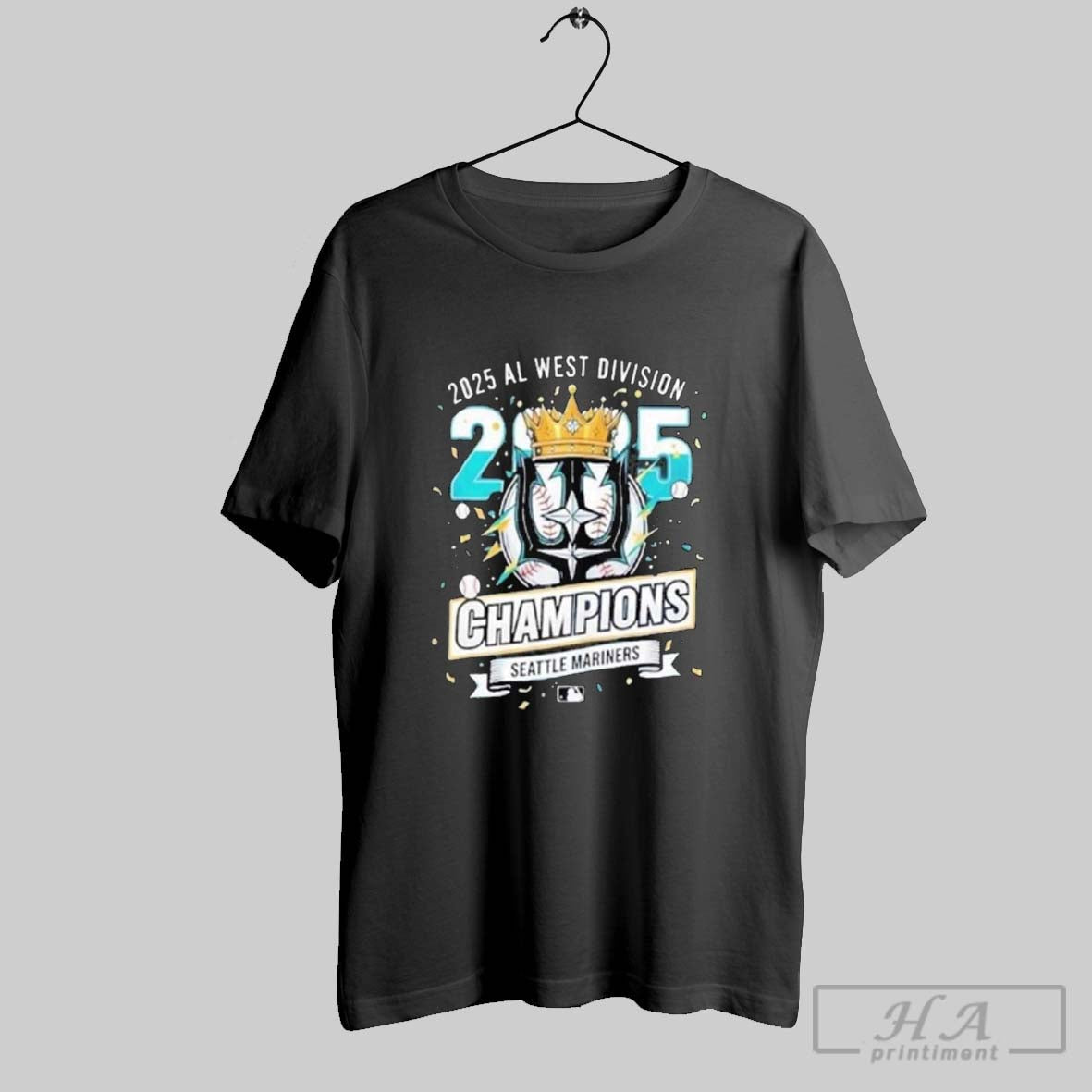 Official 2025 Al West Division Champions Seattle Mariners King Long Sleve