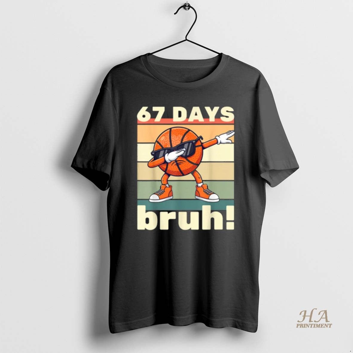 Official 67 Days Of School Bruh Teacher Kids Dabbing Basketball