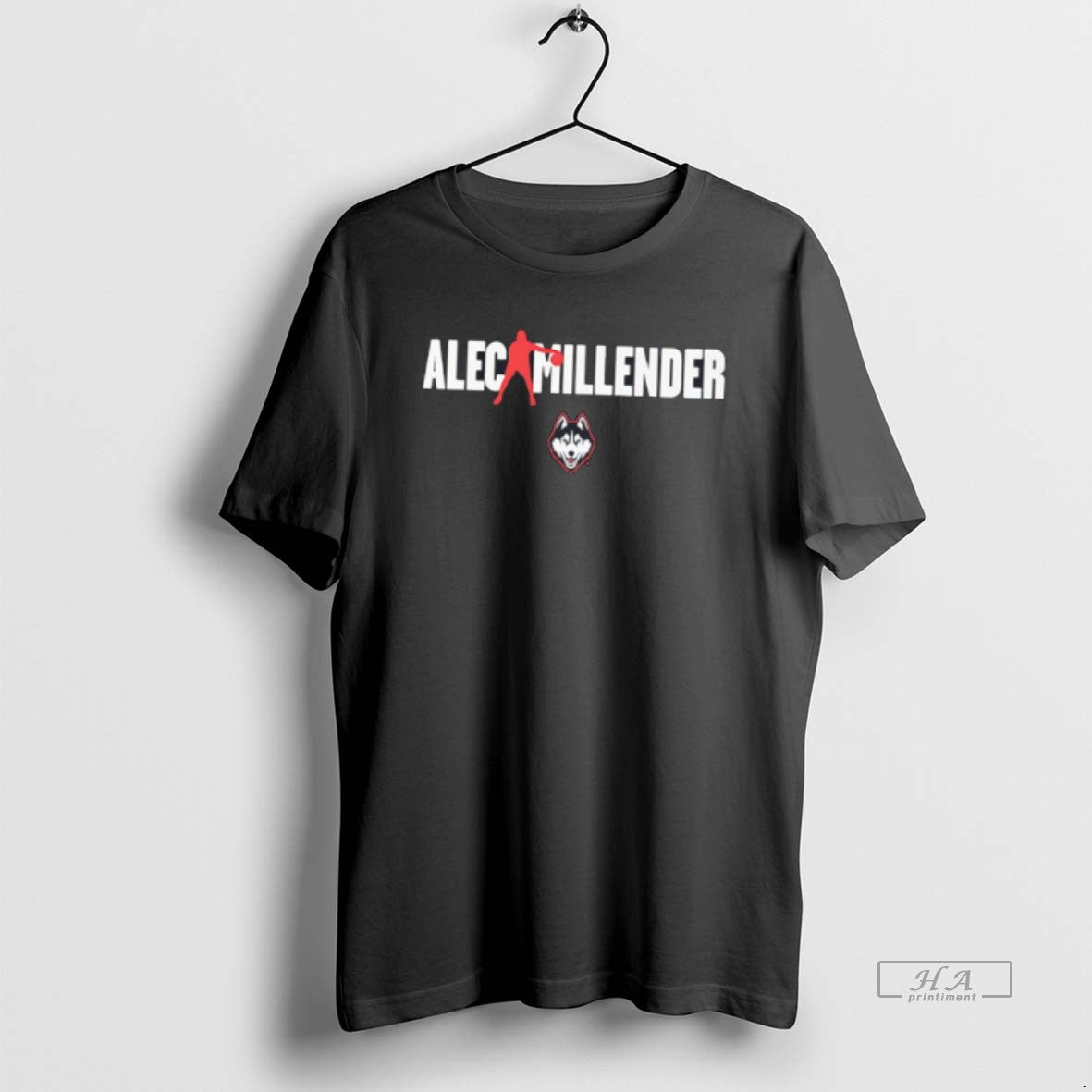 Official Alec Millender Uconn Huskies Letter Tee