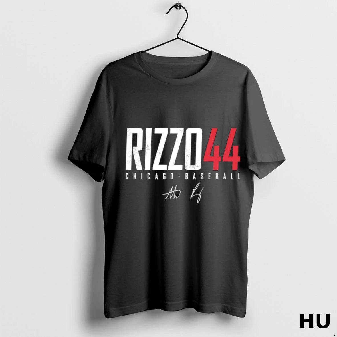 Official Anthony Rizzo 44 Cubs Number And Name Autographed T Shirt