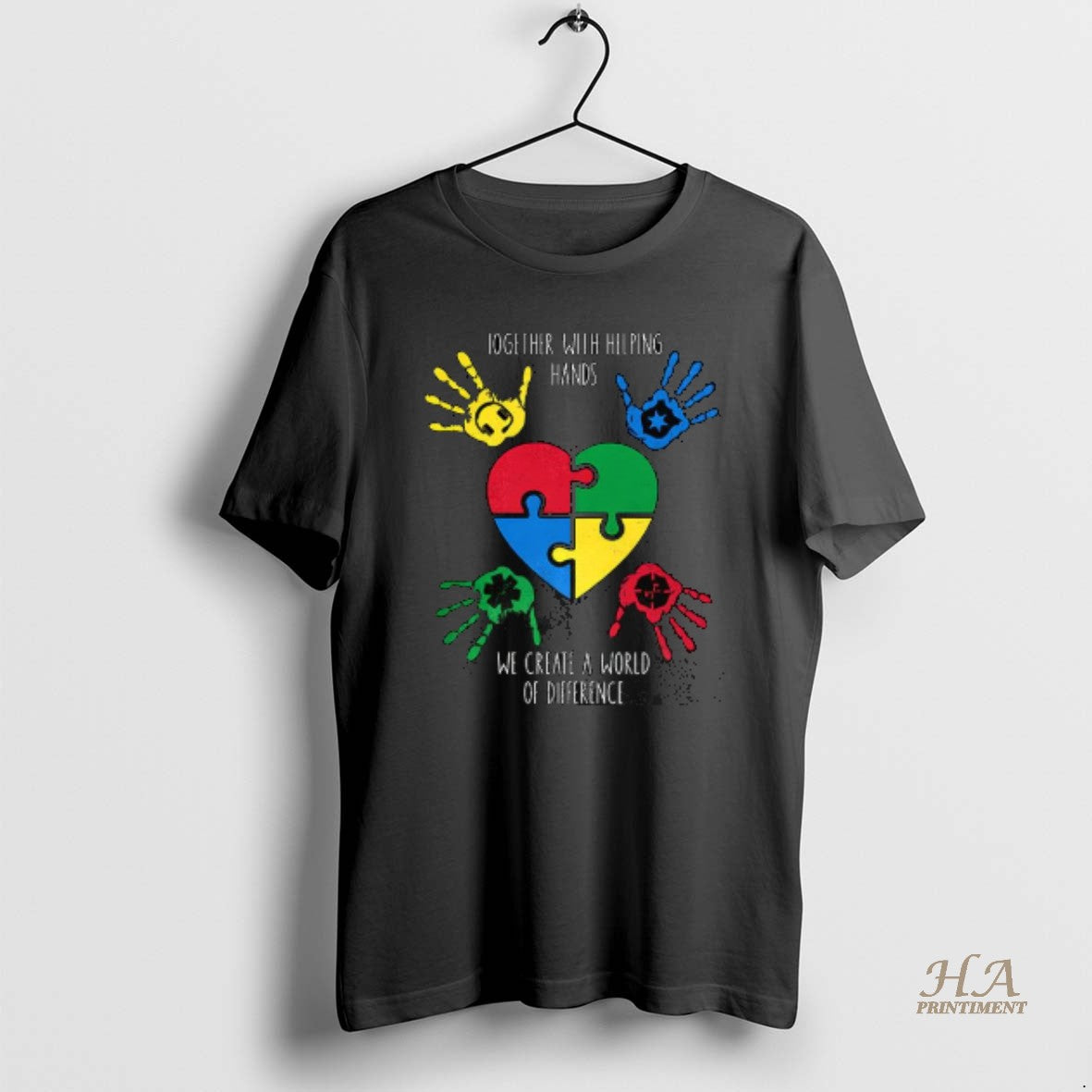 Official Autism Awareness Together With Helping Hands We Create A World Of Difference