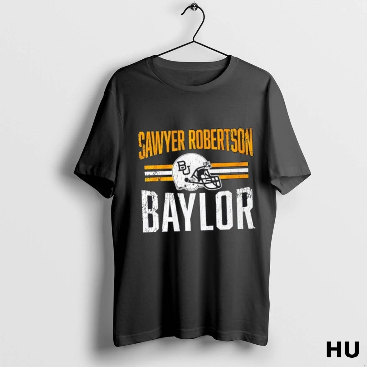 Official Baylor Football Sawyer Robertson Helmet Hero T Shirt