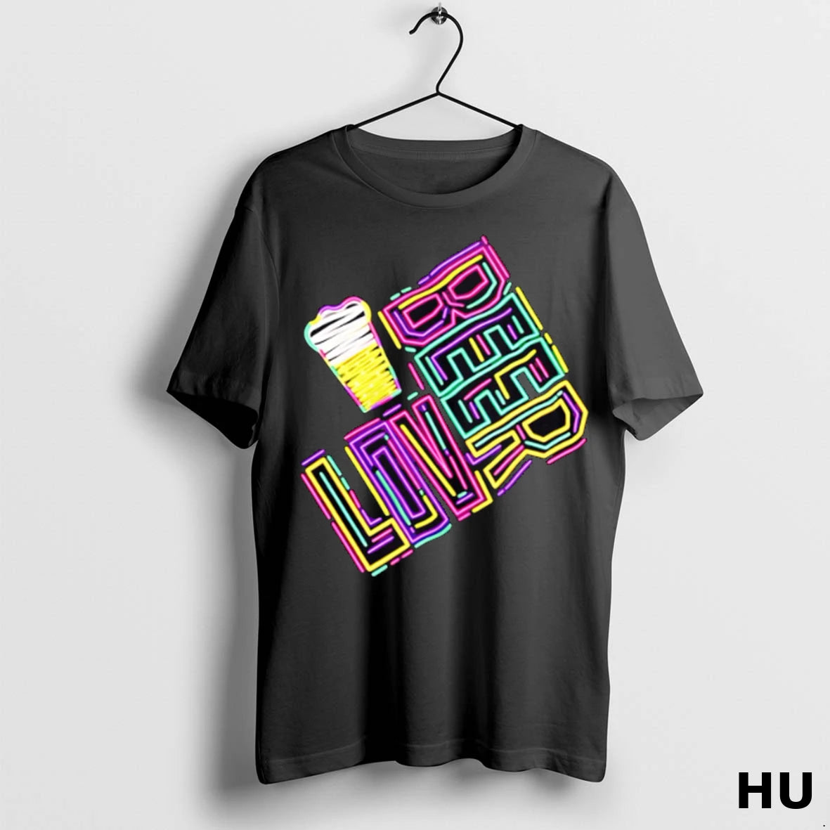 Official Beer Lover Text Neon Design T Shirt
