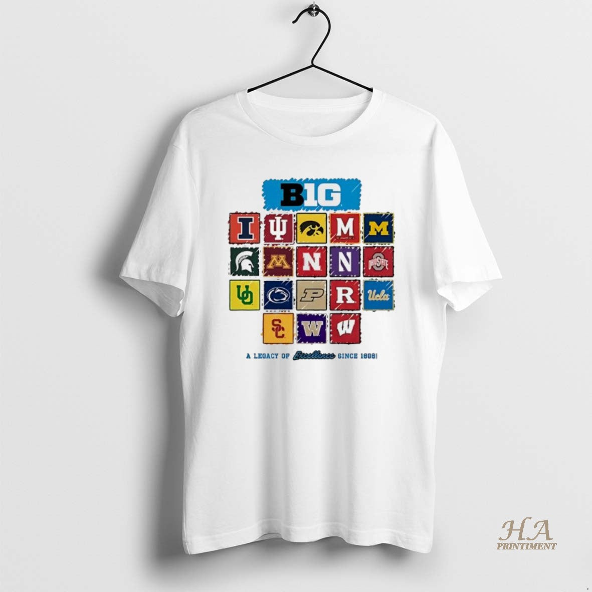 Official Big Ten White 2024 Inaugural Year Short Sleeve Fashion Vintage