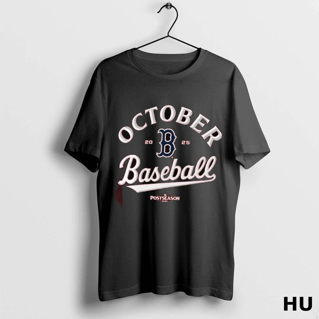 Official Boston Red Sox October Baseball 2025 Mlb Postseason Locker Room Long Sleve
