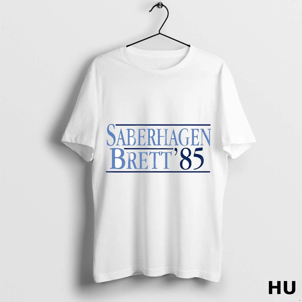 Official Bret Saberhagen And George Brett 85 Teammates Kc Royals T Shirt