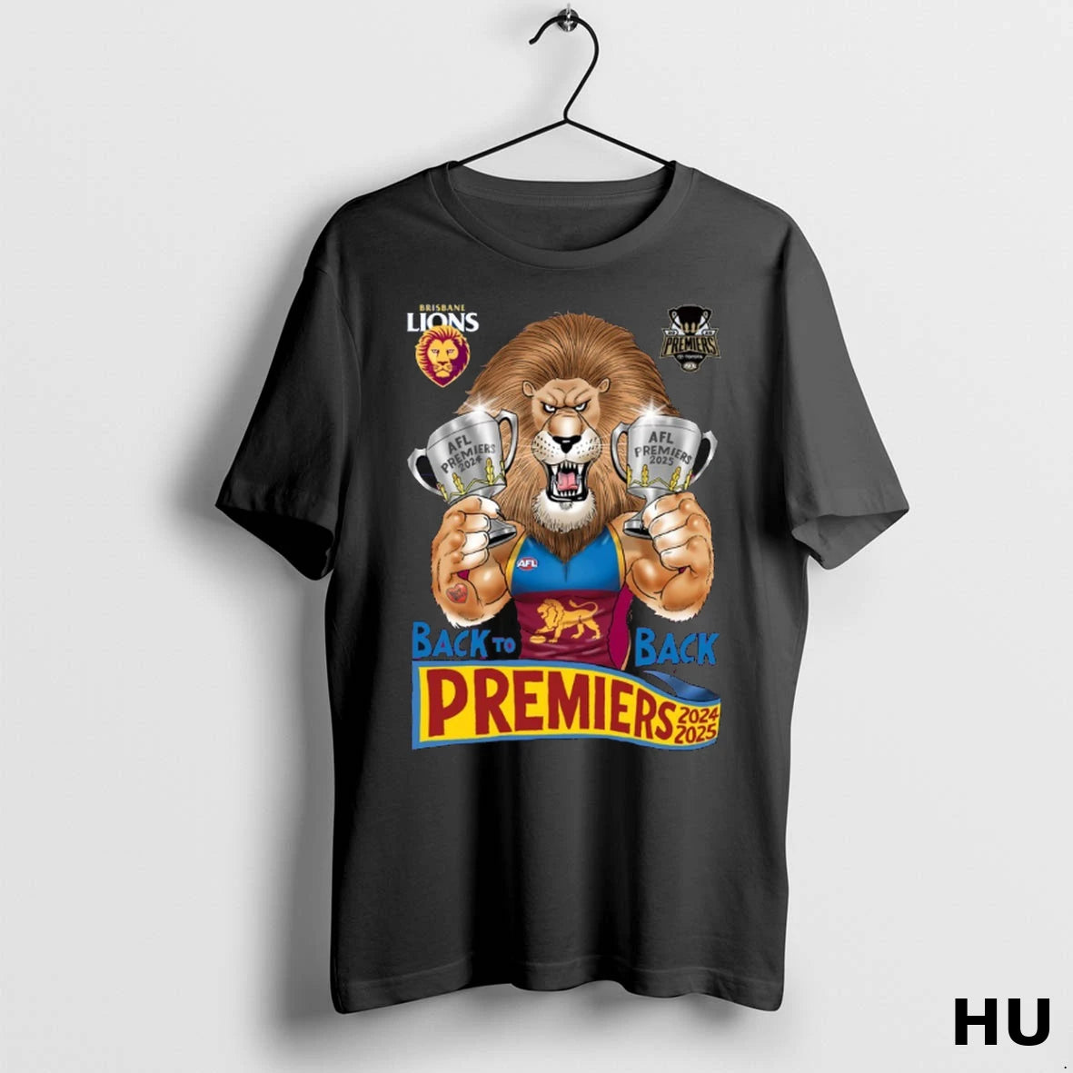 Official Brisbane Lions 2025 Afl Premiers Mark Knight Back To Back T Shirt