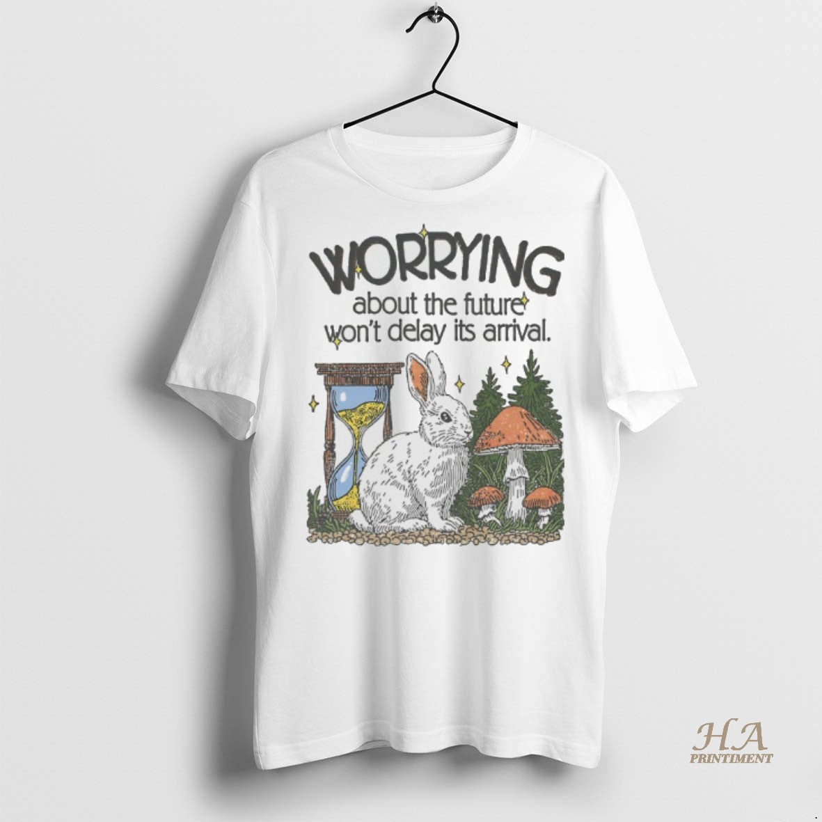 Official Bunny Worrying About The Future Wont Delay Its Arrival Shirt