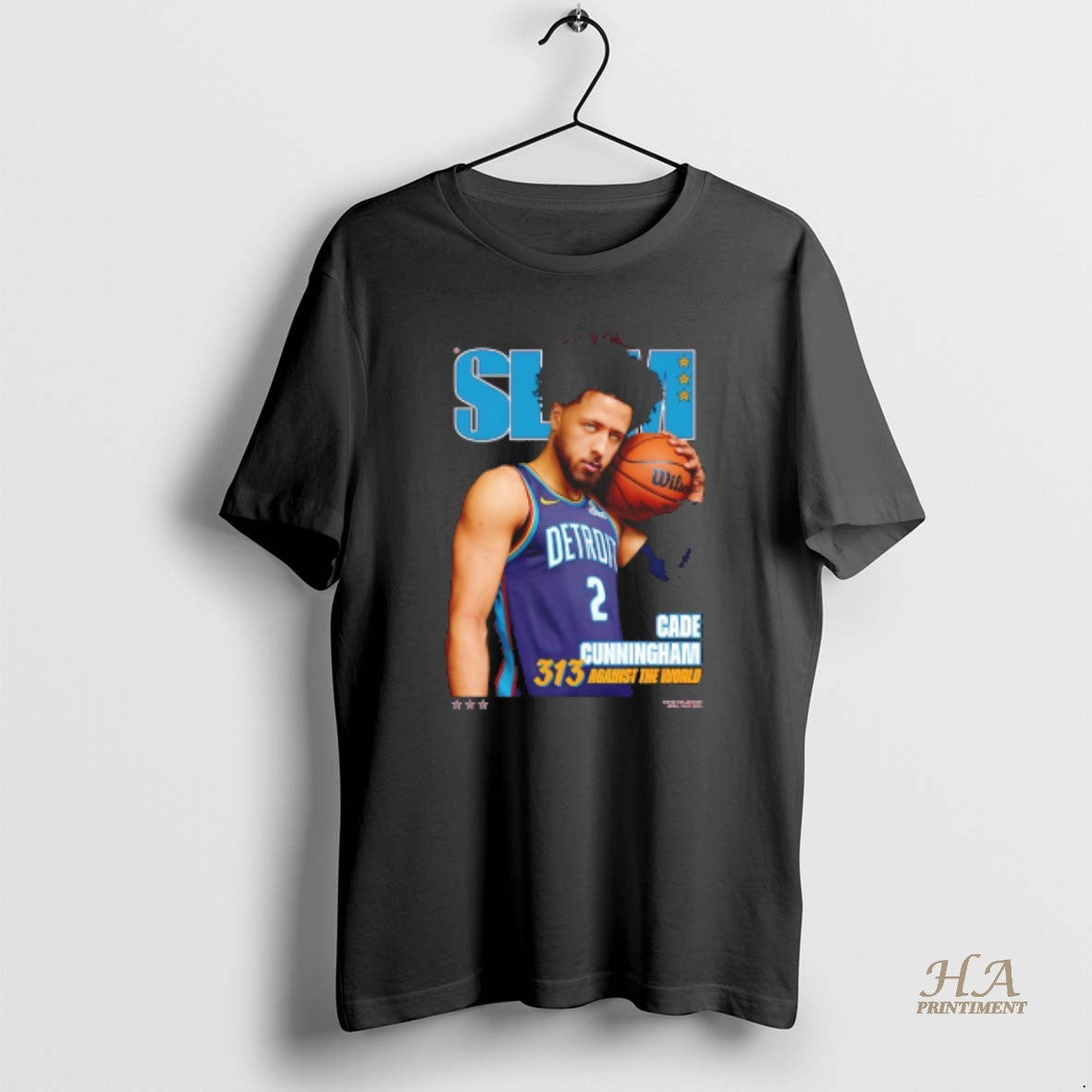 Official Cade Cunningham Detroit Pistons Slam Maroon Cover