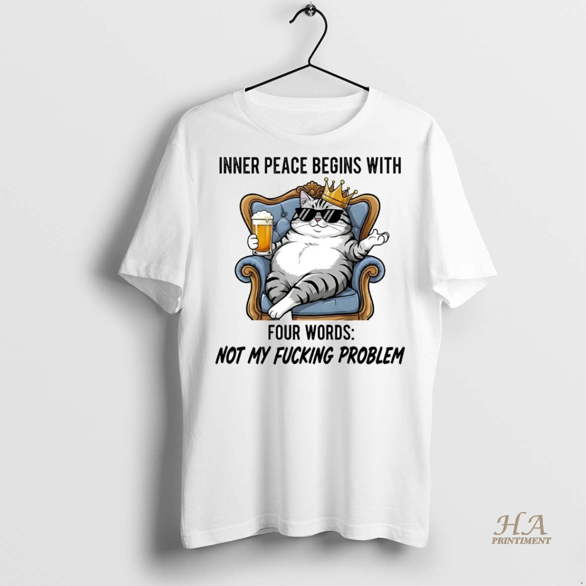 Official Cat Inner Peace Begins With Four Words Not My Fucking Problem Shirt