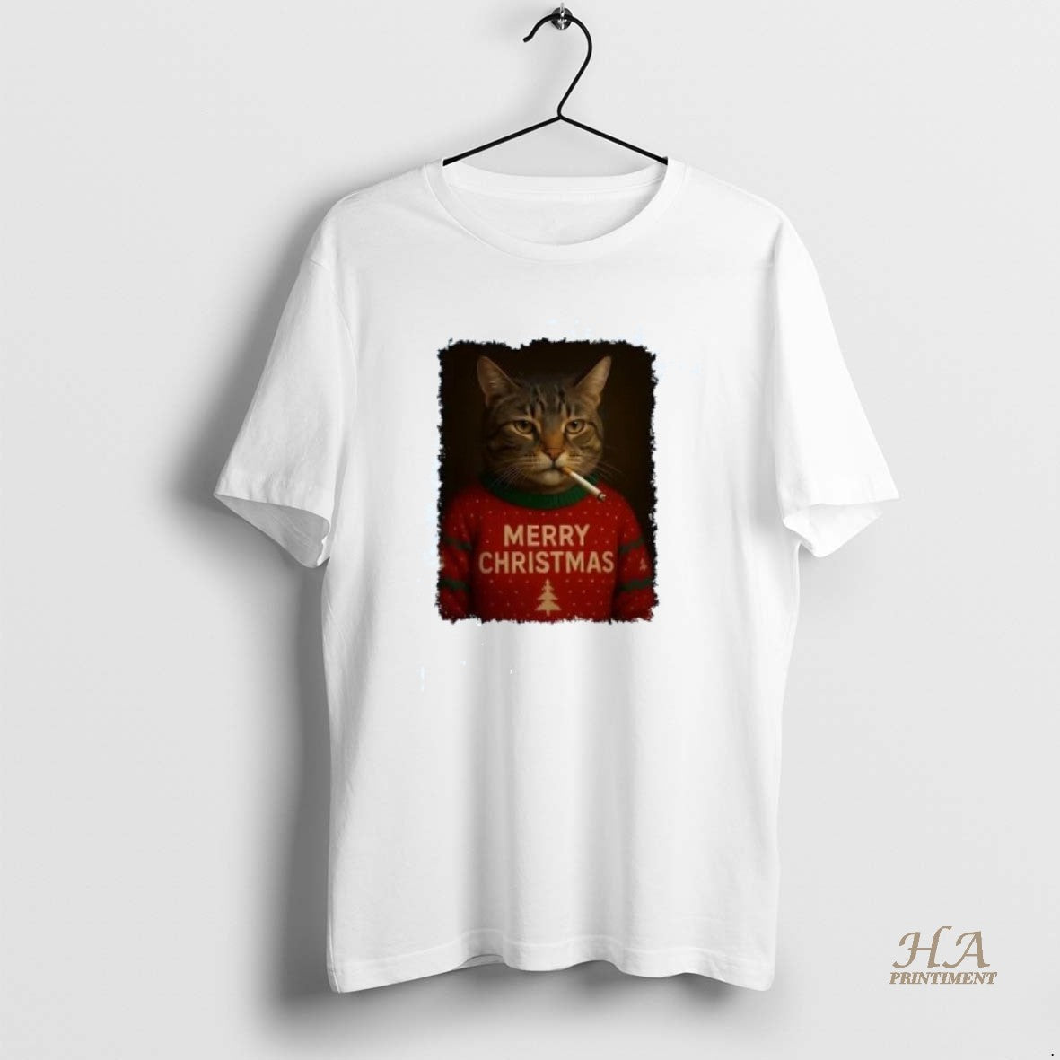 Official Cat Smoking Cigs Merry Ugly Christmas