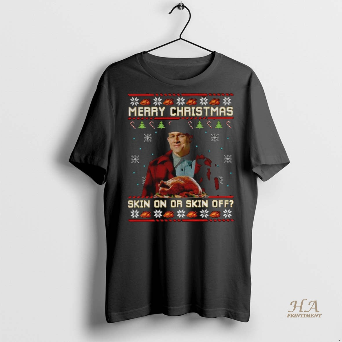 Official Charlie Hunnam Ed Gein Merry Christmas Skin On Or Skin Off Shirt
