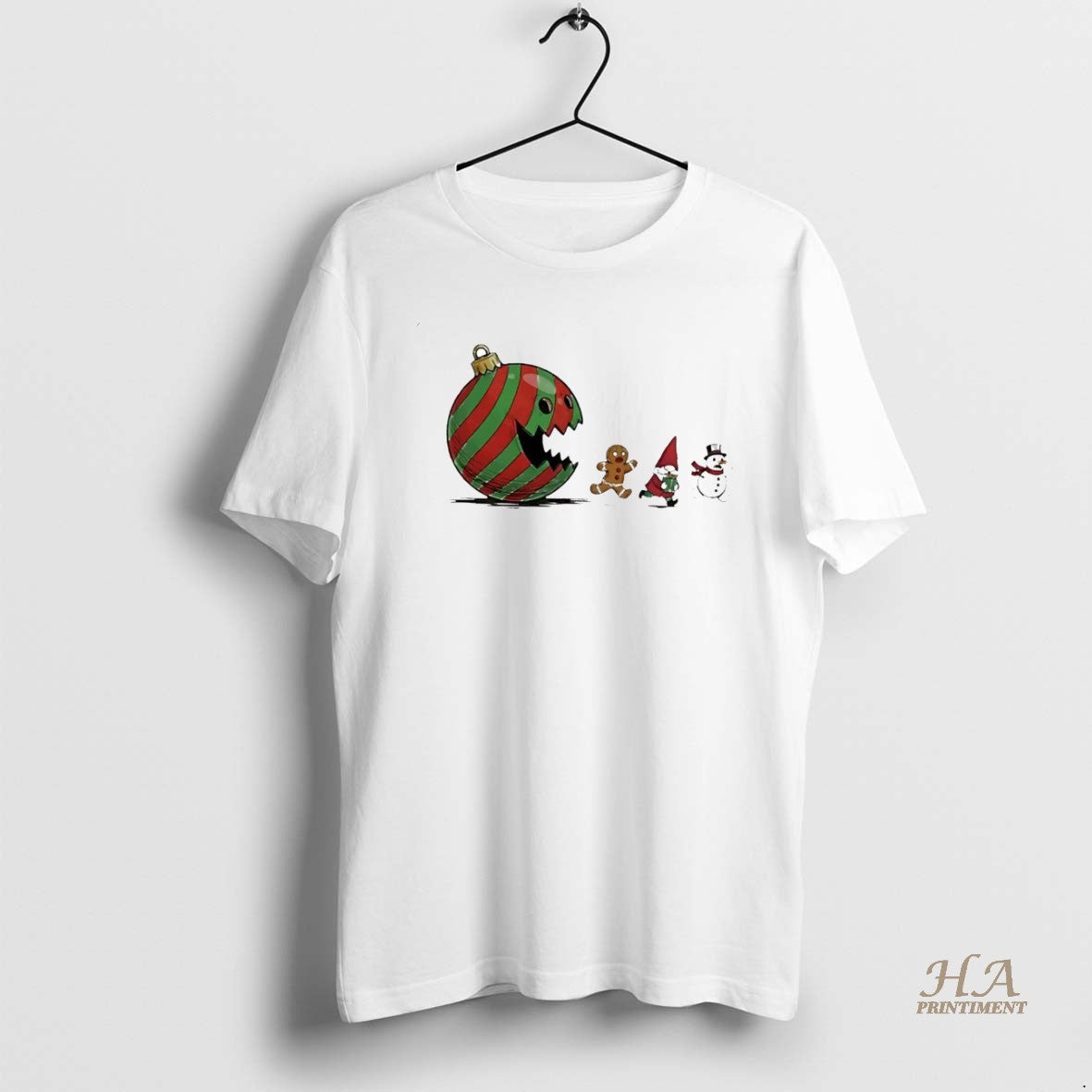 Official Christmas Pacman Eating Gingerbread Santa Snowman