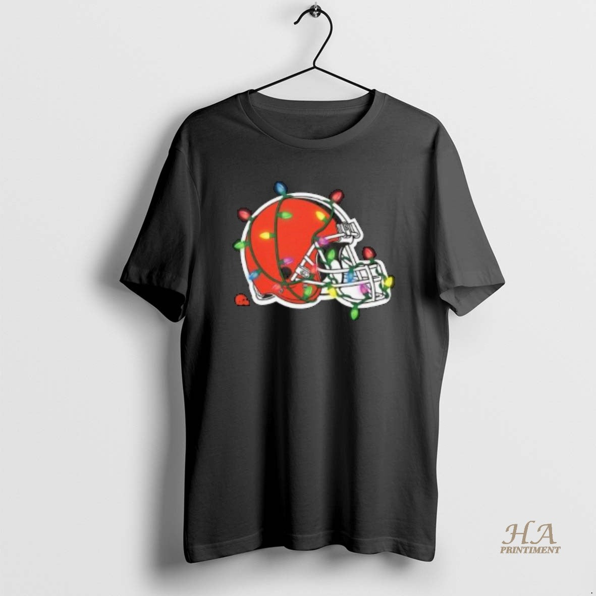 Official Cleveland Browns Primary Logo Holiday Lights 2025 Circle Black