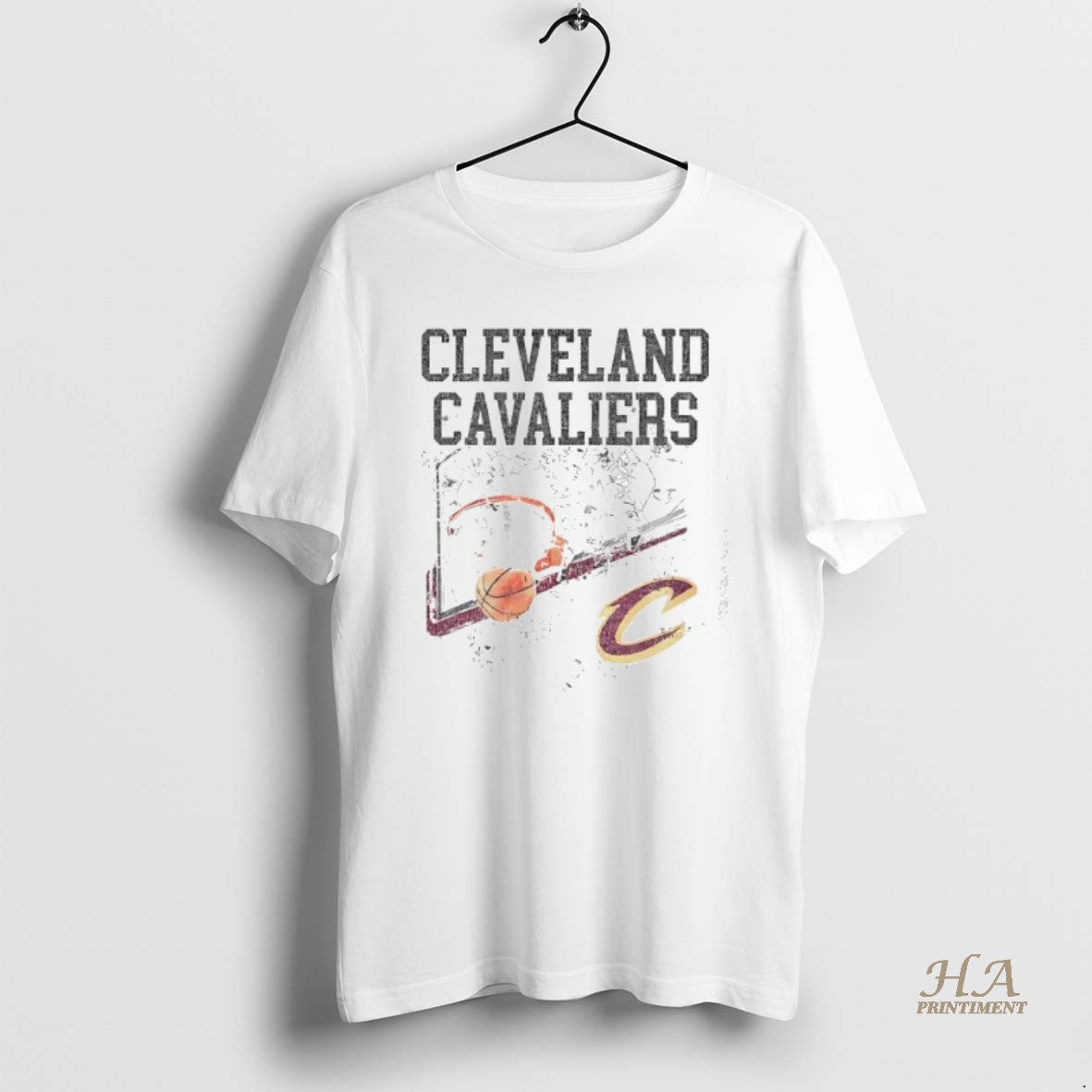 Official Cleveland Cavaliers White Glass Shattered