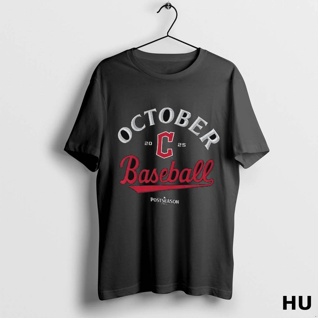 Official Cleveland Guardians October Baseball 2025 Mlb Postseason T Shirt