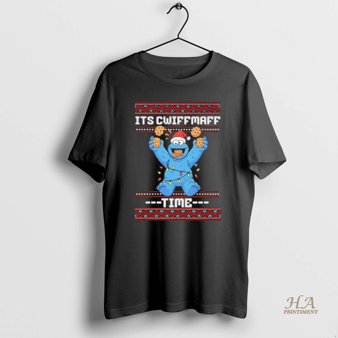 Official Cookie Monster Its Cwiffmaff Time Christmas Ugly Sweat
