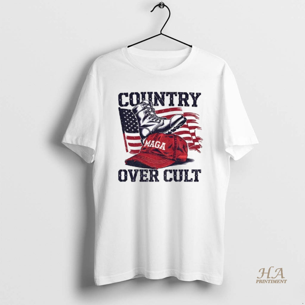 Official Country Over Cult Protest Maga Red Hat Anti Maga Veterans