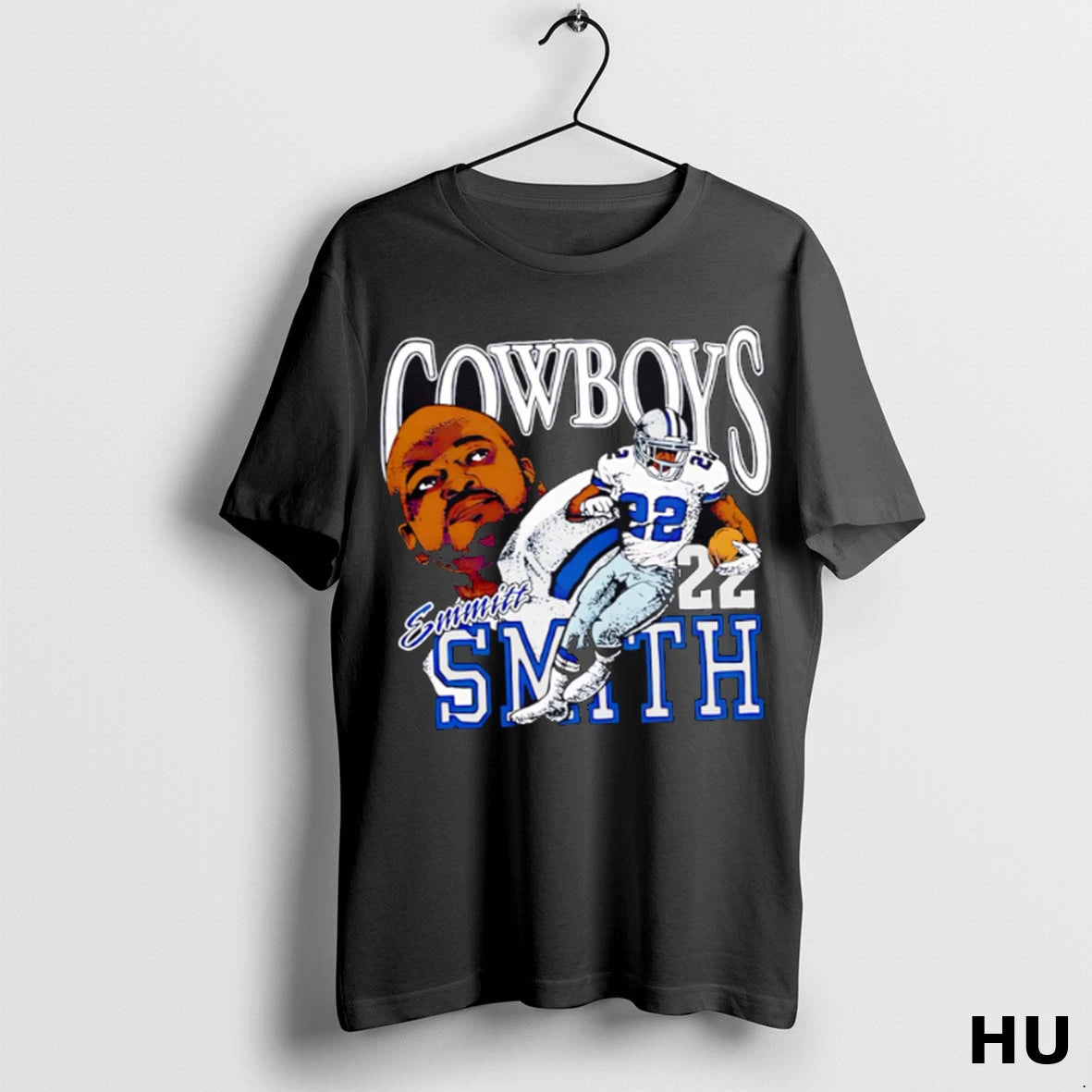 Official Cowboys Emmitt Smith 22 Football Player Portrait T Shirt