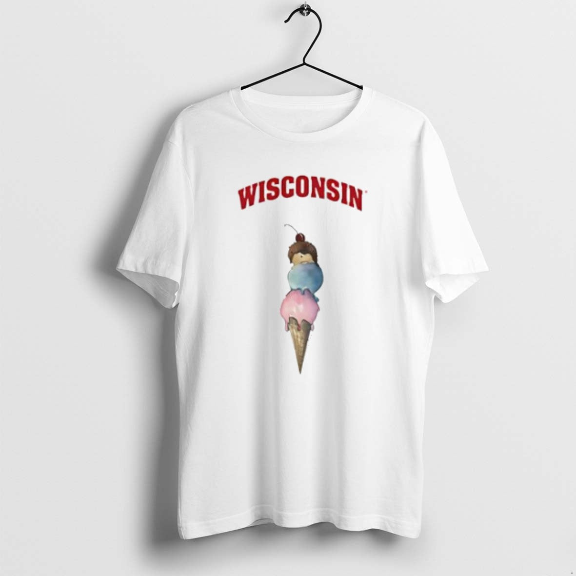Official Cream Wisconsin Badgers Triple Scoop