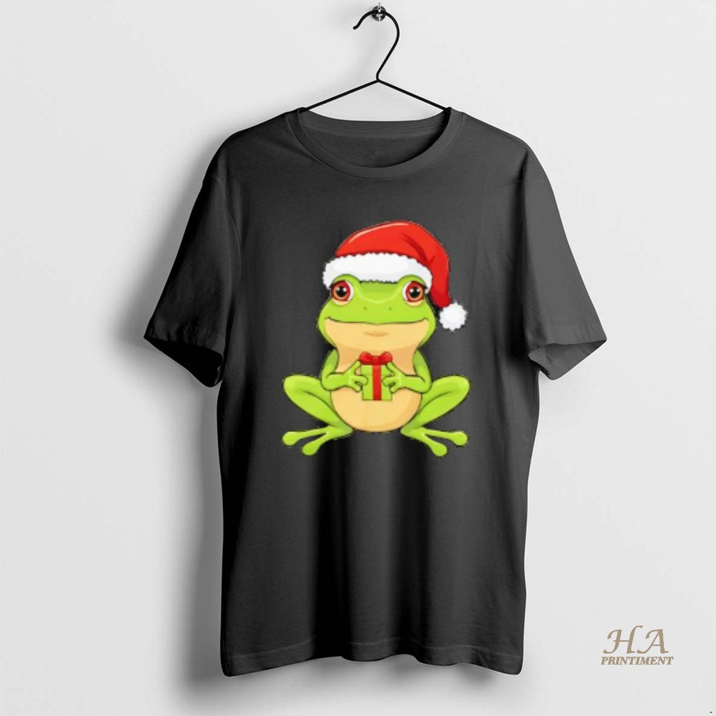 Official Cute Christmas Frog With Santa Hat