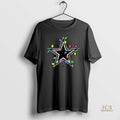 Official Dallas Cowboys Primary Logo Holiday Lights 2025 Circle Black