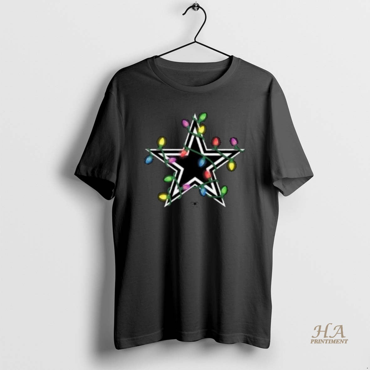 Official Dallas Cowboys Primary Logo Holiday Lights 2025 Circle Black